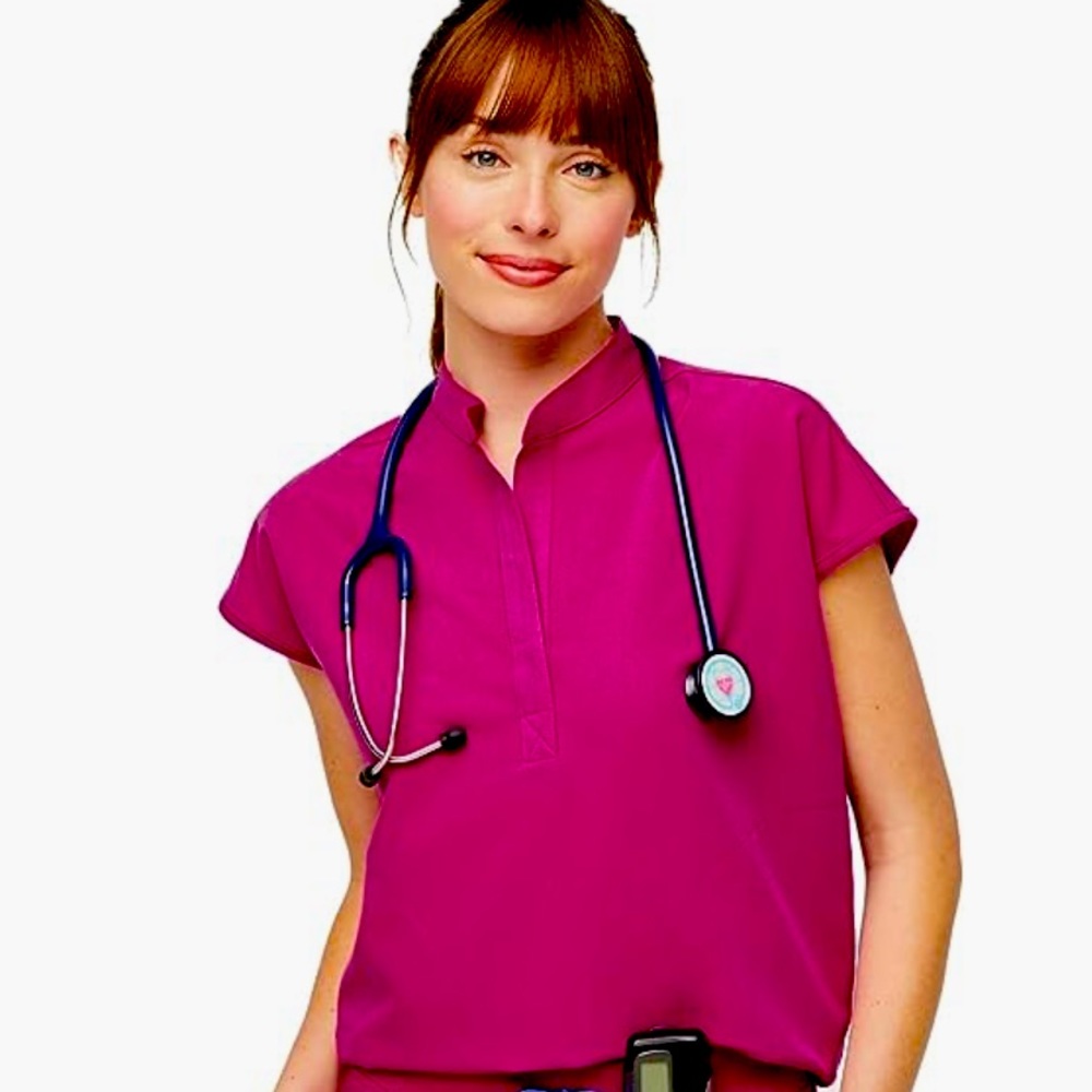 Dark Magenta Rafaela Figs Scub Top